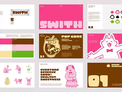 Swith : Dessert Cafe - Brand Guidelines ai brand design brand designer brand identity brand mark brand strategy branding cafe custom logo graphic design identity illustration landing page logo mark mascot design motion graphics symbol visual identity website design