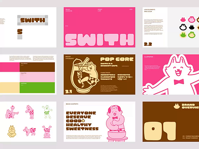 Swith : Dessert Cafe - Brand Guidelines ai brand design brand designer brand identity brand mark brand strategy branding cafe custom logo graphic design identity illustration landing page logo mark mascot design motion graphics symbol visual identity website design