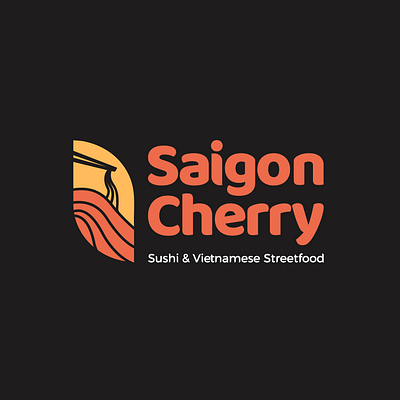 Saigon Cherry - Logo Design branding creative design food fusion icon logo design restaurant street food sushi vietnamese
