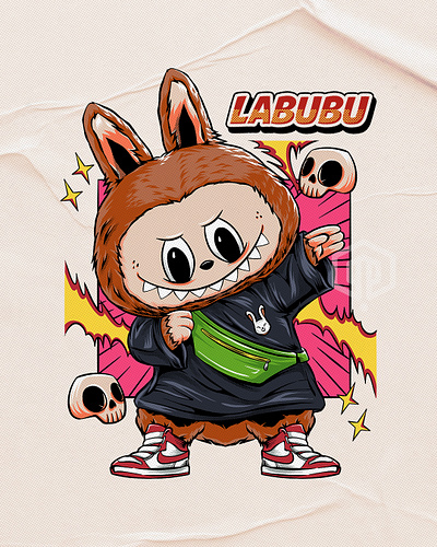 DAB! - LABUBU artwork branding commissionwork design illustration illustrator logo outdoorapparel tshirt ui