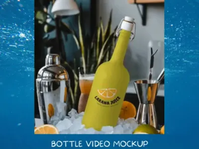 Bottle Video Mockup bottle mockup bottle video mockup branding brochure mockup design graphic design mockup mockup ideas mockup template