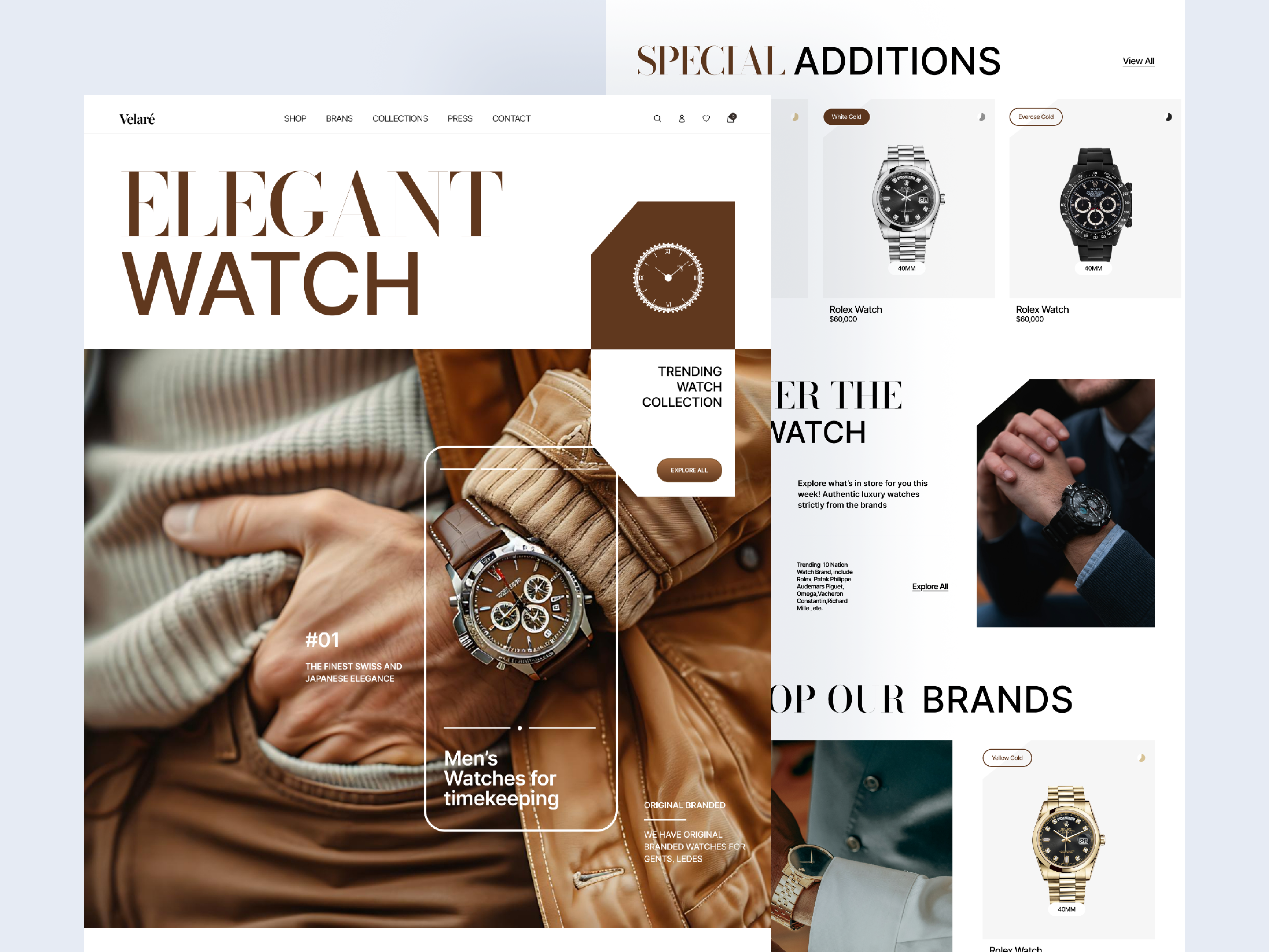 Velaré – Watch E-Commerce UI ecommerce luxury ui ux webdesign website