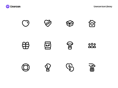 Charity & Love - Uxercon Icon Library animation care charity charityandlove design figma gift heart hope humanity icon icon design iconography logo love social ui uiux ux uxercon
