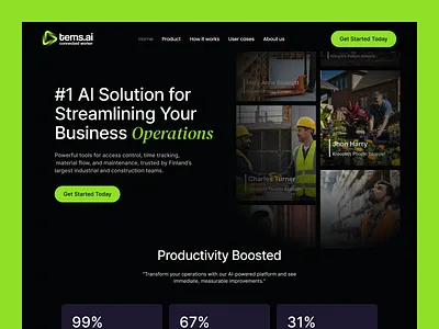 High-Converting AI-Driven Website Redesign for TEMS.AI ai solutions ai virtual workforce ai website design automation design business operations construction industrial ai landing page design manufacturing modern website design real estate saas design technology branding ui ux ux design web design website design website redesign