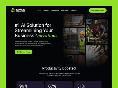 High-Converting AI-Driven Website Redesign for TEMS.AI ai solutions ai virtual workforce ai website design automation design business operations construction industrial ai landing page design manufacturing modern website design real estate saas design technology branding ui ux ux design web design website design website redesign