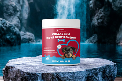 Dog Supplement Packaging Design bonedroth branding collagen designerforhire dog food label dogbranding dogsupplement dribbble labeldesign labeldesigner mockupdesign naturalproducts packagingdesign petbranding petcare petpackaging productpackaging softchews supplementdesign veterinarydesign