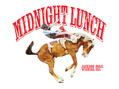 Midnight Lunch Branding – Licensed Artwork adobe branding graphic design illustration licensed artwork logo logo design merch design painting retail retail branding tshirt design typography western