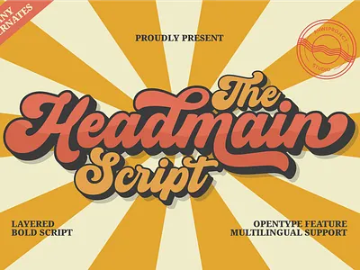 Headmain - Retro Script Bold Font statement typography