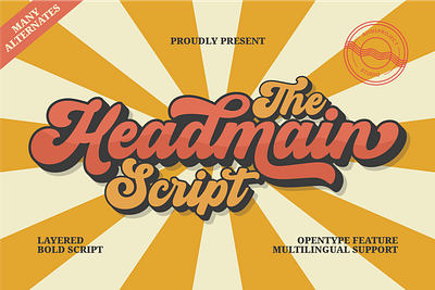 Headmain - Retro Script Bold Font statement typography