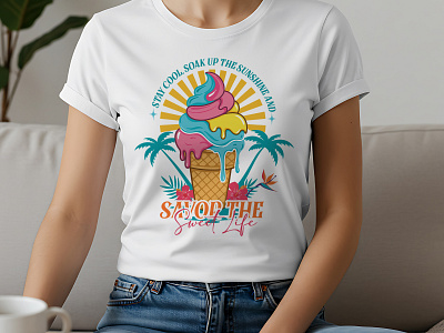 Summer t shirt design colorful design graphic design ice cream summer summer mood summer t shirt t shirt tee trendy apparel vacation style
