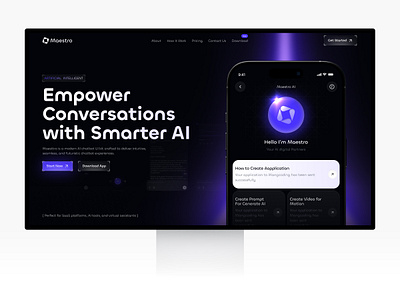 Maestro Website - Chatai website app landing page botchat branding chat ai chat site chatbot chatgot clean design illustration landing page landingpage maesttro mangcoding ui uiux ux web design website website chatbot