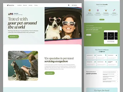 Making Pet Travel a Breeze artmod cleanui designinspiration figma landingpage petwebsite productdesign responsivedesign traveldesign uiux userexperience webdesign