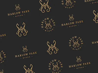 Harlow Park Logo Suite branding crest custom font font graphic design h horse illustration lettering logo logo design m matt vergotis slab serif verg