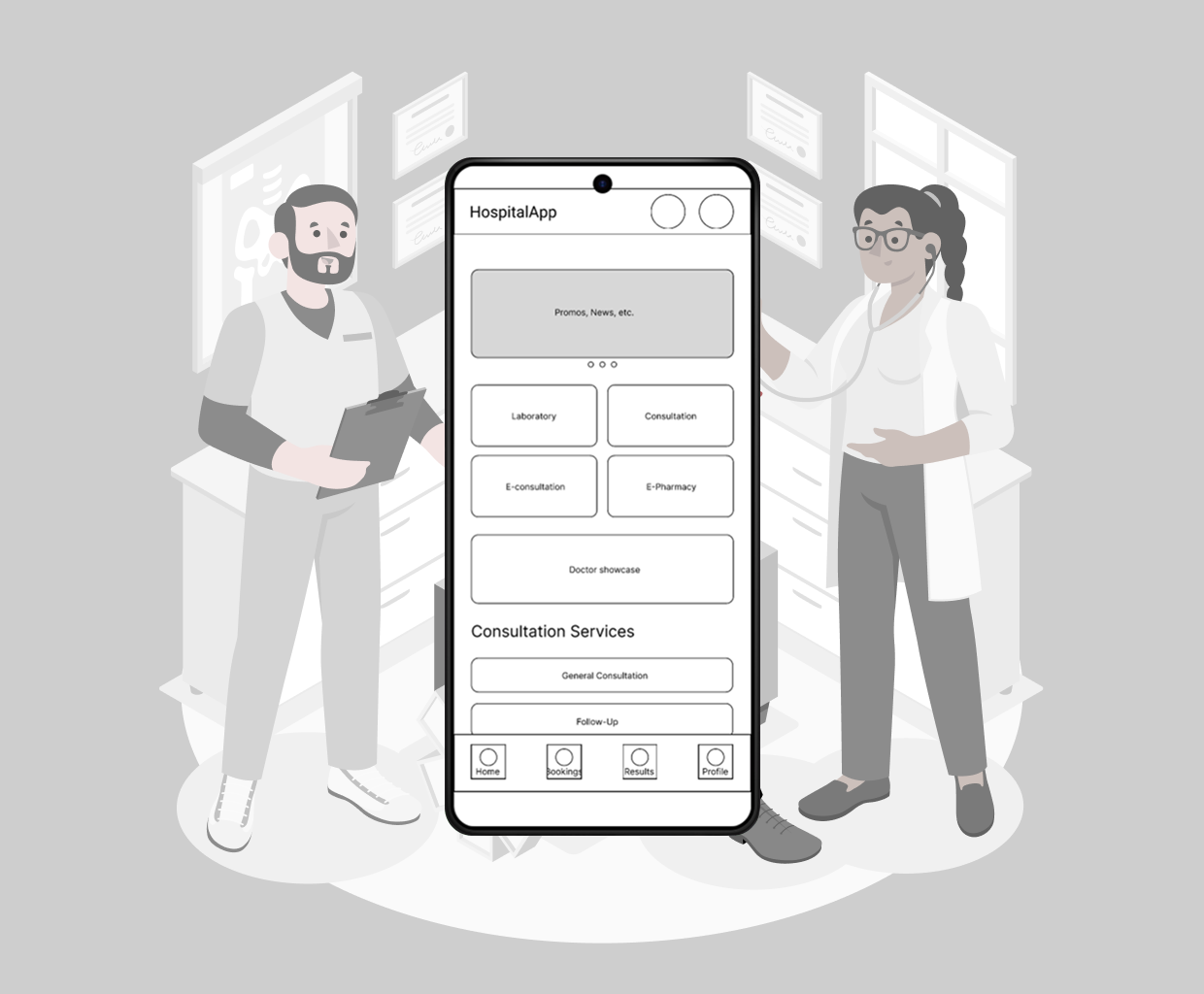 HospitalApp: Laboratory Feature (UX Design Case Study) case study design thinking figma hospital hospital app mobile app saas ux case study ux design ux design case study wireframe wireframing