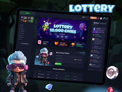 Gambling - Lottery Page Design casino online casino website dashboard design gambling dashboard gambling website lottery pages slot ui ux