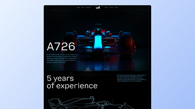 Alpine F1 Team Car Showcase 3d black car dark f1 landing page racing website