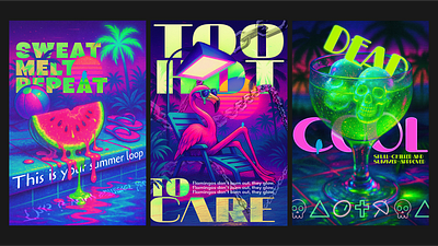 Vaporwave Summer Heat Posters burnout culture