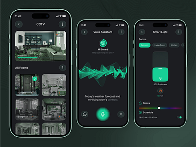 Smart Home App android branding clean dashboard design home house ios iphone mobile responsive rooms settings smart home smart home app typography ui ux website whitespace