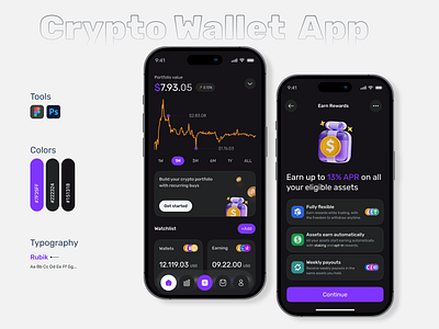 Crypto Exchange Mobile App cryptoapp cryptodesign cryptoexchange cryptowallet darkui defi mobiledesign tradingapp uxuidesign web3design