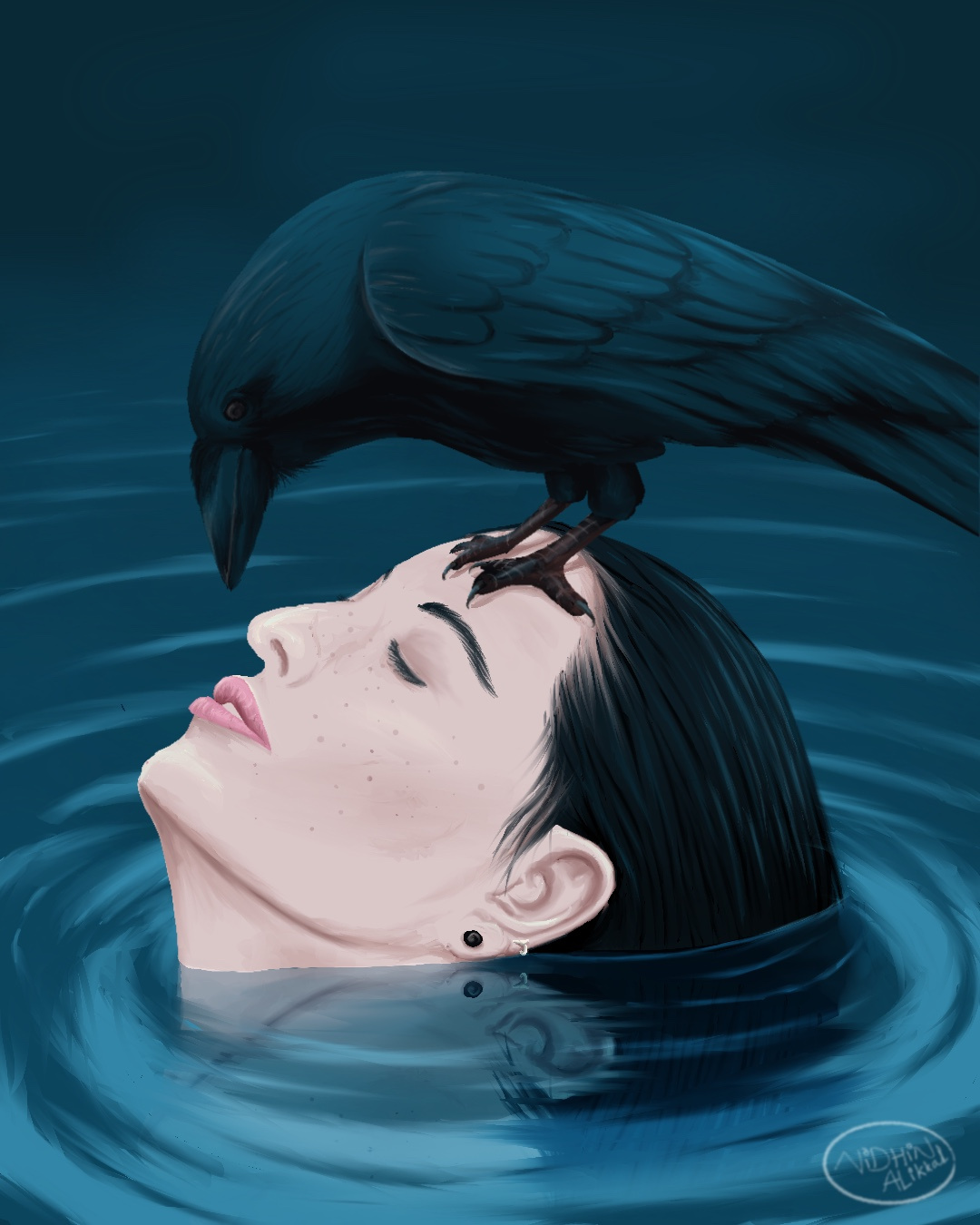 Crow Girl (Digital Painting) digtial painitng graphic design illustration procreate