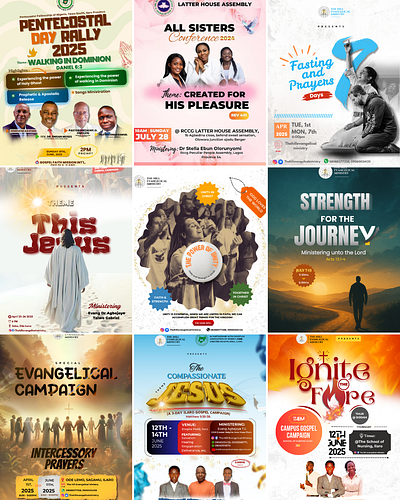 Church Flyers Collection – 2025 church flyer event poster flyer collection gospel flyer ministry flyer religious design ui