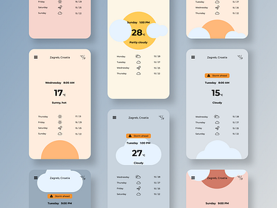 Weather app - Daily UI colors daily ui dailyui design graphic design icon logo ui ux