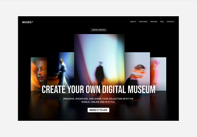 HERO BANNER DESIGN animation banner clean dailyui design figma framer hero hero banner jitter landing landing page museum ui ux web