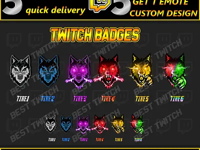 Husky Dog Twitch Sub Badges Adorable Tiered Loyalty Emotes besttwitch bits emotes free badges kick kick badges sub badges twitch