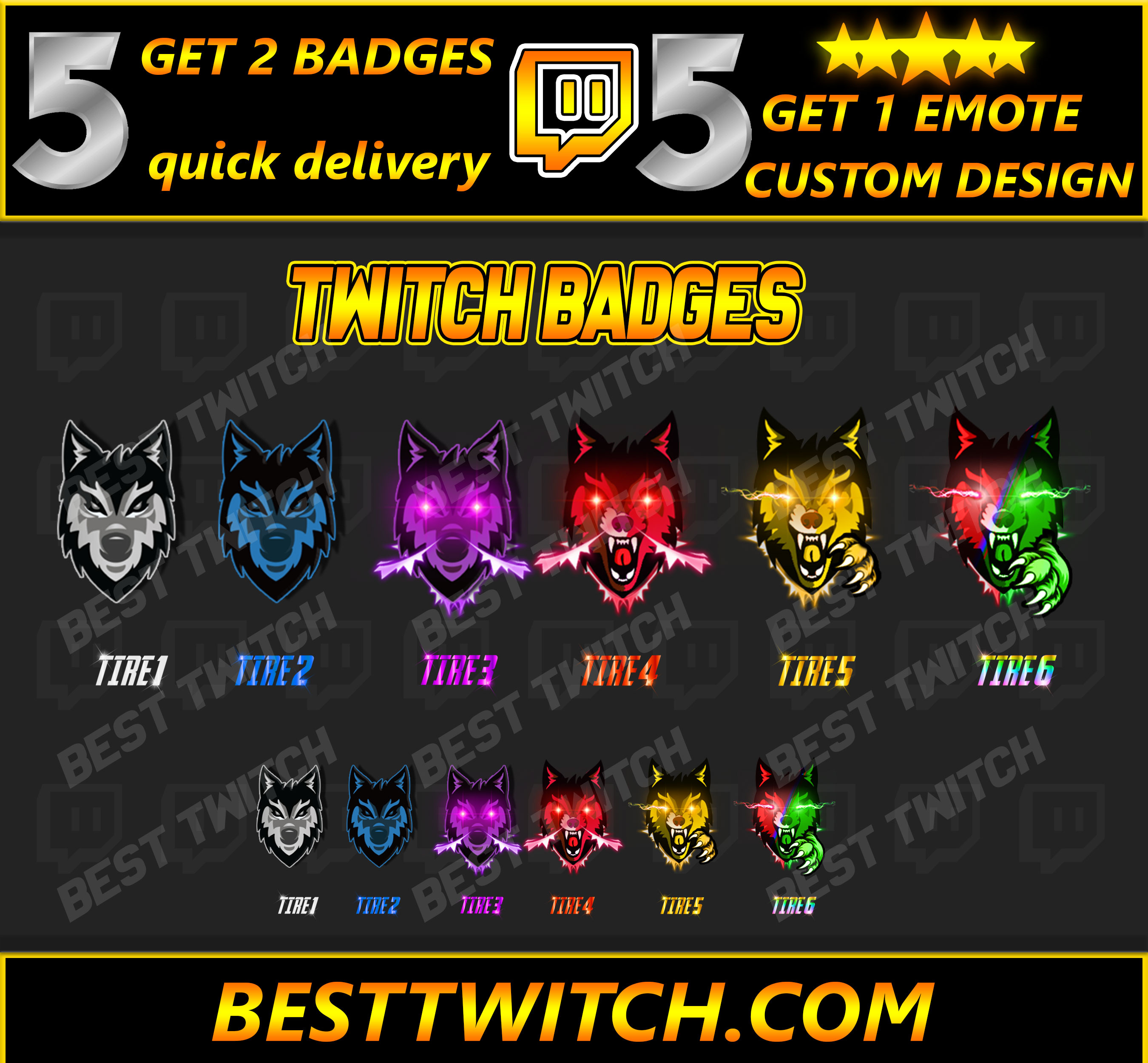 Example of Husky Dog Twitch Sub Badges Adorable 