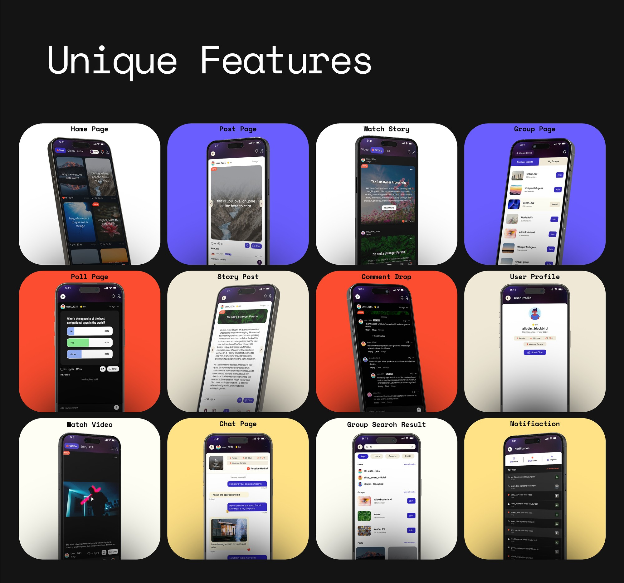Social Media App Redesign appdesign figma framer ui uiux ux design