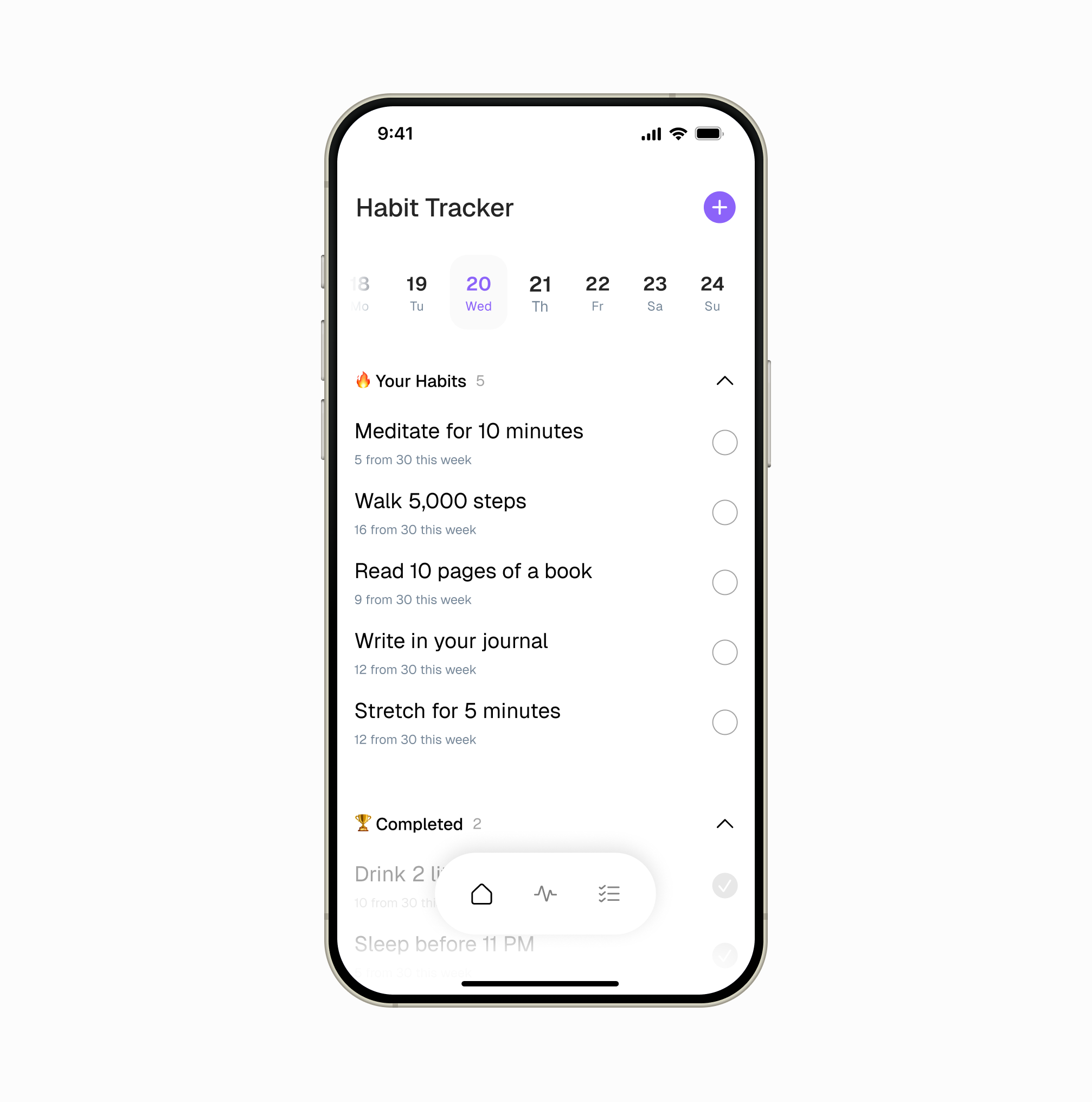 Habit Tracker Mobile App mob mobapp tracker ui ux