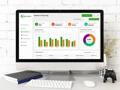 Kashi Fitness - HR Management Dashboard UI admin dashbaord admin panel branding card component data visualisation design employee hero section hr management human resources landing page management dashboard modern navigation system ui user interface ux