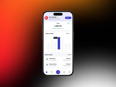 Sales Record Interface Design 📈 animation app design app design animation clean customer record design minimal mobile app design sales management app sales record interface ui ux ux design