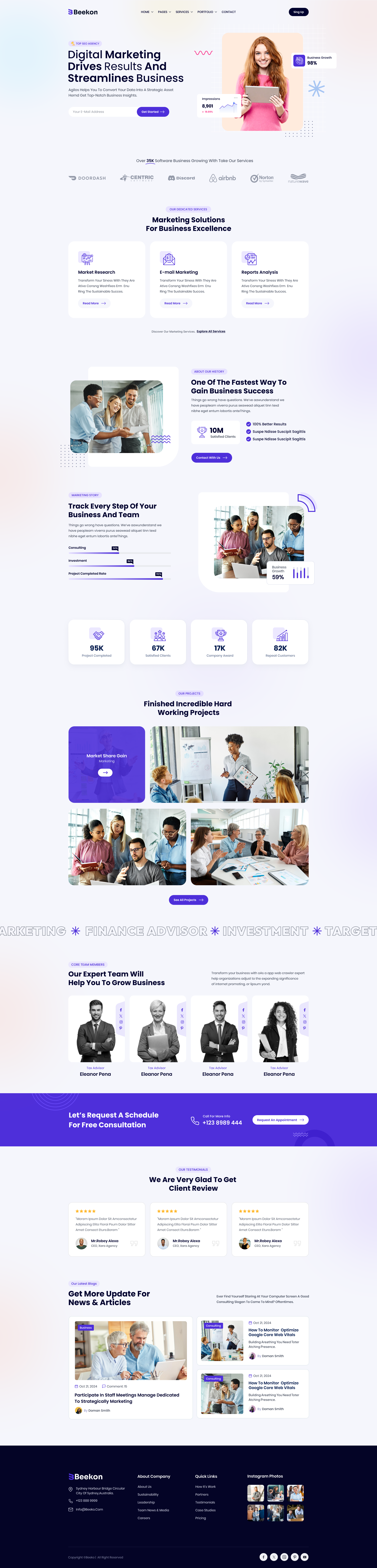Beekon - Business & Consulting Html Template bootstrap corporate website creative agency css3 figma gsap html template landing page website design