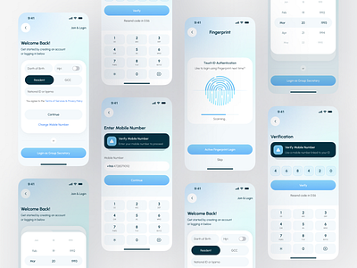 AI-Powered Smart Insurance Secure Login ai ai insurance app biometric login clean interface data protection design fintech app insurance app ios mobile mobile app mobile login modern ui passwordless login secure login smart insurance ui ux verification ui