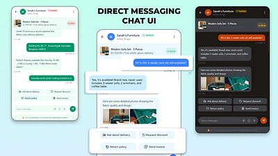 Direct Messaging Chat UI - Day 13 of Daily UI branding chat message ui chat screen chat screen ui chat ui chat web ui dailyui design direct messaging e commerce chat ui graphic design illustration logo ui ui design ui ux vector web design web design ui web ui