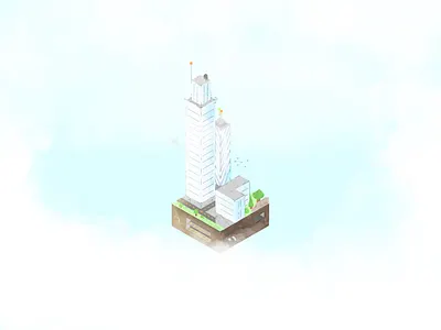 Sky city city graphic design illustration isometric