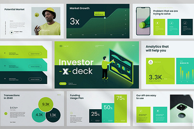 Investor X Pitch Deck chart data analysis infographics investor map marketing pitch pitch deck strategy tools update