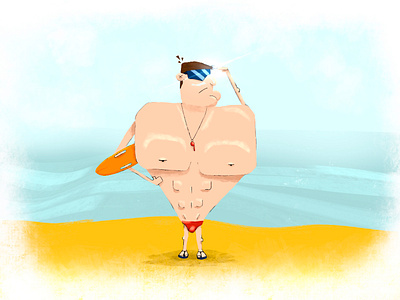 Lifeguards on duty graphic design illustration lifeguards