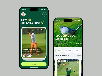 Golf App UI – Track, Play & Improve Your Game android ui app app design golf golf app golf course app golf mobile app golf tracker ios mobile mobile app product design sports sports app