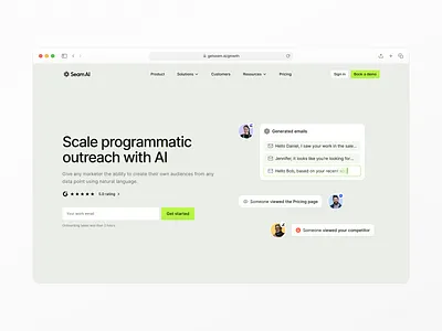 Growth page ai landing page ai langing page ai saas ai website cold outreach hero section landing page marketing page micro ui outreach outreach tool prospecting saas landing page sales landing page sales saas sales tool sales website startup landing page ui illustration web design