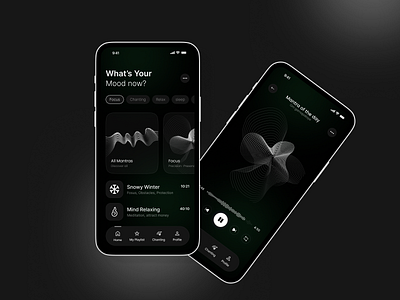 Vion Mantra App android app app app d esign dark dark app dark theme app ios app minimal app mobile app mobile app ui mobile design modern app ui music music app music application playlist sound app sound design spotify