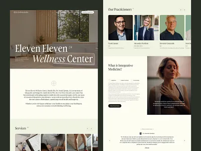 Eleven Eleven Wellness Center Website doctors health healthcare homepage landing page medicine therapies web design