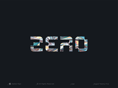 ZERO wordmark logo branding clean company name custom made fintech future geometry graphic design innovation lettering logo logotype minimal modern saas silver startup technology typography word