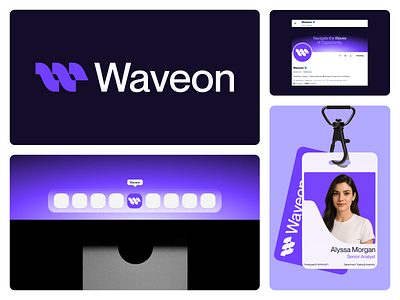 Waveon – Fintech Brand Identity brand branding design earn earning finance financial fintech icon logo logodesign minimal tech technology w letter wave