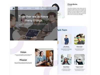 Apik E-Commerce – About Us Page Design about e commerce landing page responsive ui ui design uiux ux webdesign
