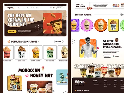 Marco - Website Design for Ice Cream Brand chocolate cpg website dessert ecommerce food homepage design ice cream ice cream store ice cream website kids food landing page landingpage online store packaging uiux web design webdesign website design website designer website ui