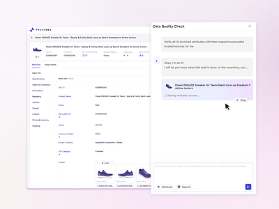 Concept: Attributes Data Source verification with AI enterprise product design