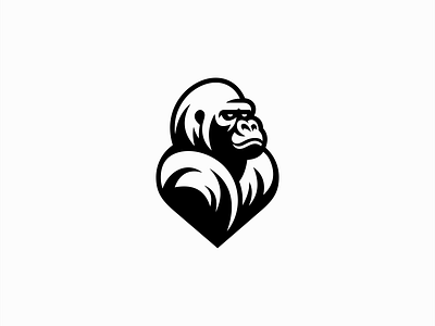 Majestic Gorilla Logo animal ape bold branding design emblem fitness gorilla heart icon illustration logo mark nature sports vector