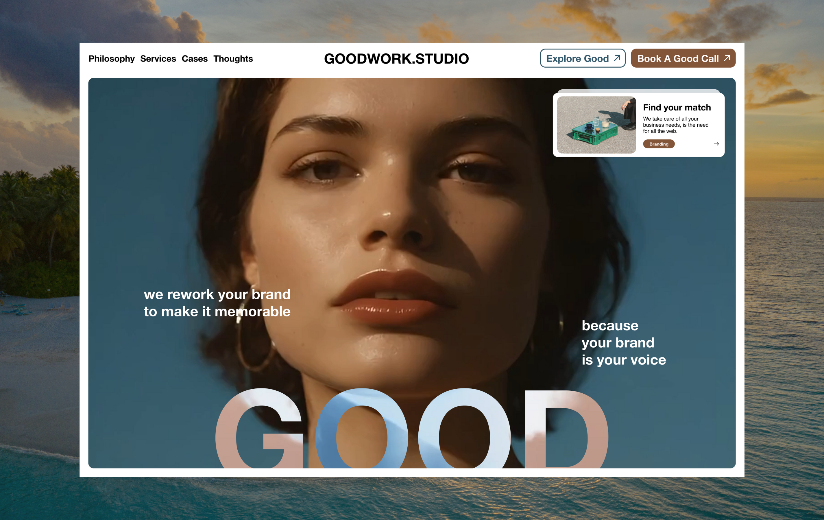 Design Studio Landing Hero Interaction design desing studio hero landing framer interaction design minimal hero modern hero ui ux design website design